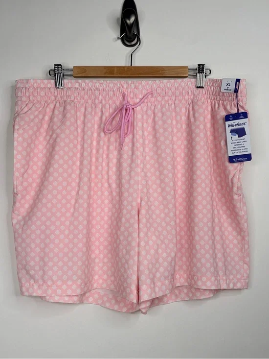 2/$30 Caribbean Pink & White Printed Women's Lounge Shorts