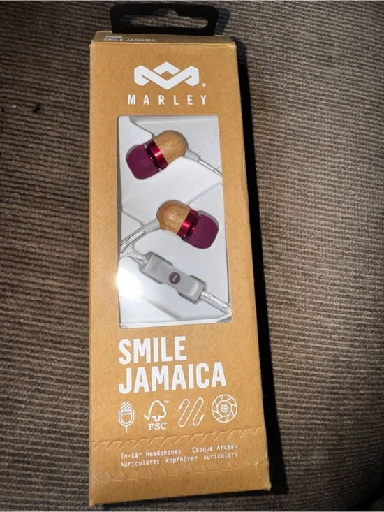 House of Marley Smile Jamaica Wired In-Ear Headphones with Mic | New in Box