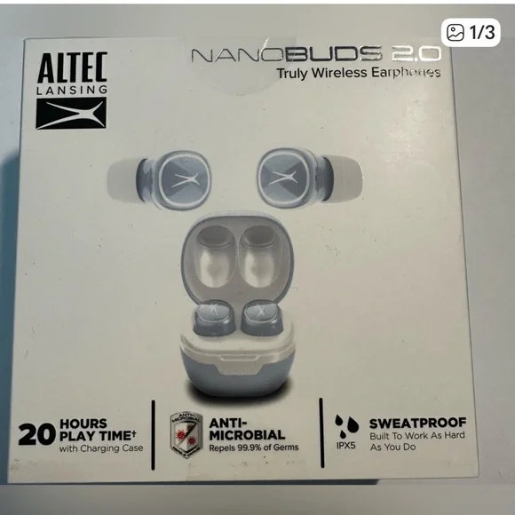 🎧 Altec Lansing NanoBuds 2.0 True Wireless Earbuds Bluetooth IPX5 Sweatproof NWT