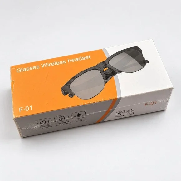 F-01 Wireless Smart Glasses Bluetooth Headset V5.3 IPX4 Waterproof Black