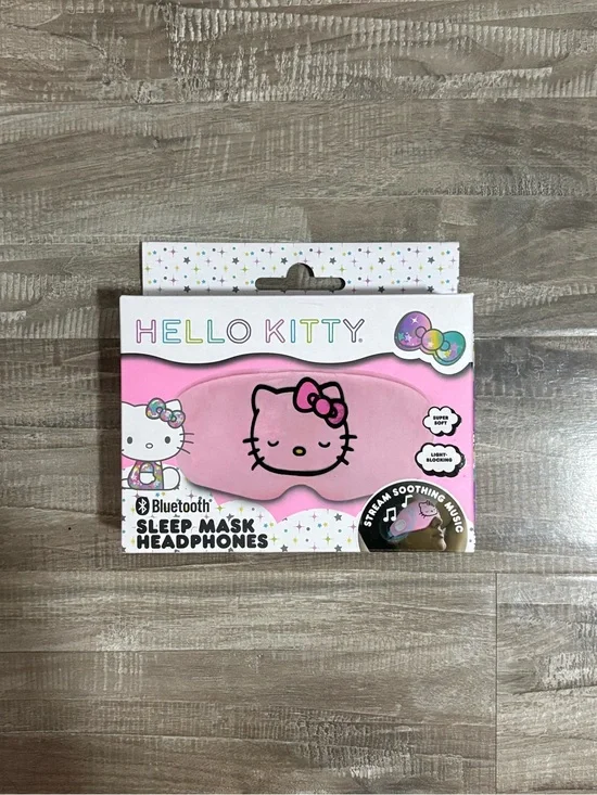 NEW Sanrio Cute Hello Kitty Bluetooth Wireless Sleep Eye Mask Plush Pink