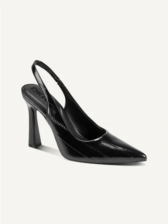 DKNY Black Patent Pointed Slingback Heel