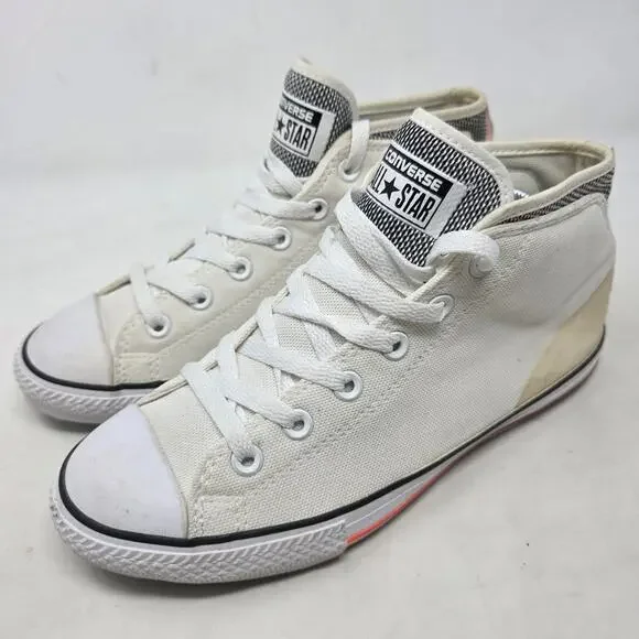 Converse Chuck Taylor All Star Mid White Canvas Sneakers Youth 5