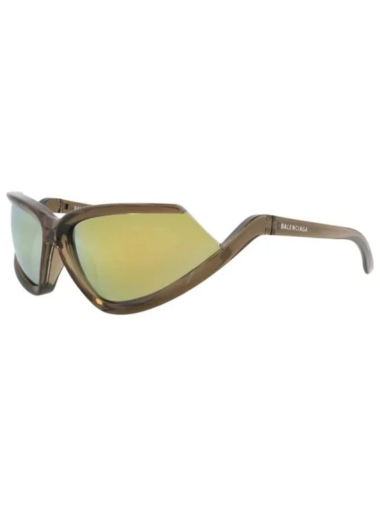 New Balenciaga Women's Sunglasses Shield Wrap Bio Injection Frame Unisex Brown