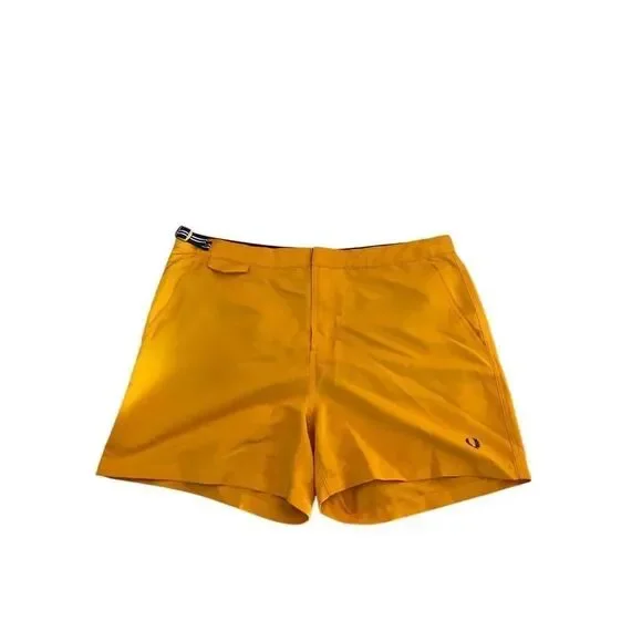 Fred Perry, men’s mustard, flat front sportswear, swimwear, size XL