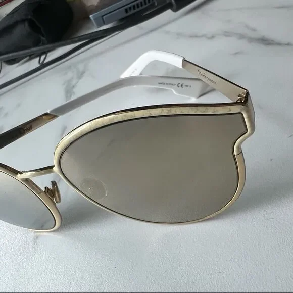 CHRISTIAN DIOR SYMMETRIC GBZQV WHITE MARBLE AUTHENTIC FRAMES SUNGLASSES 59-19
