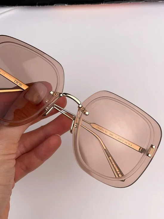 DIOR ULTRADIOR SU B0E0 PINK GOLD SQUARE OVERSIZED SUNGLASSES