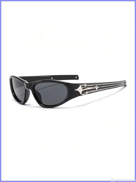 Y2K Star Wrap Around Sunglasses UV400 Full Frame Narrow Fit Rave Festival