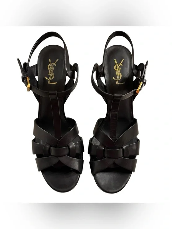 Saint Laurent | Tribute Platform Sandals Black Leather | EU 41