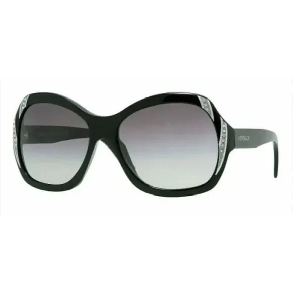 Versace Sunglasses Black  Oversized Bling- Crystal/rhinestone VE4183B Designer