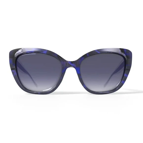 Christian Siriano Ophelia Blutt Sunglasses 54-18-144 Black Blue Tortoise EUC