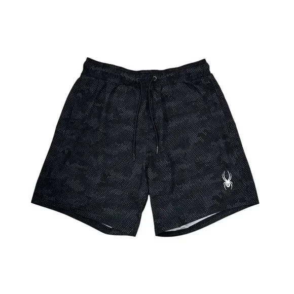 SPYDER Men’s Black/Grey Holographic Camo Swim Trunks