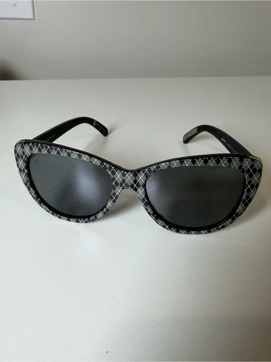 Goodr Women’s Argyle Pattern Chess Black Cat-Eye Sunglasses
