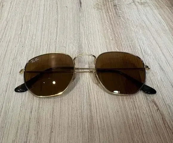 HEXAGONAL FLAT LENSES Sunglasses in Arista Gold and Brown (51-21) - RB3548N