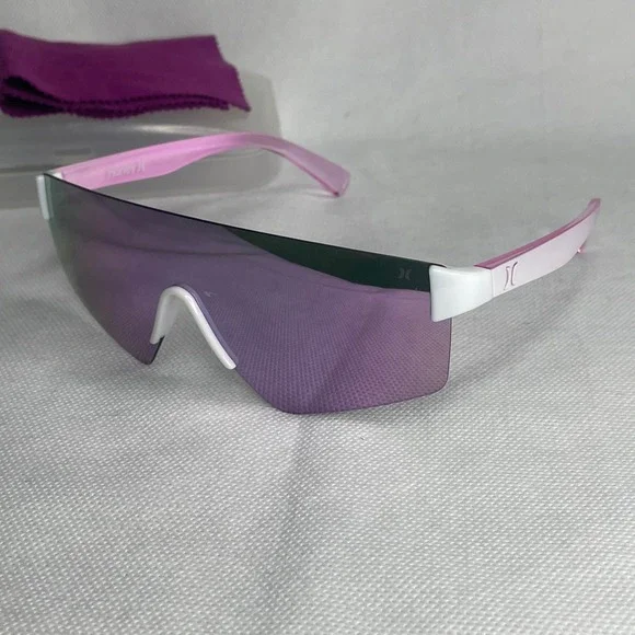 Hurley Big Sur Polarized Sunglasses White Galactic Purple Acetate HSL3002
