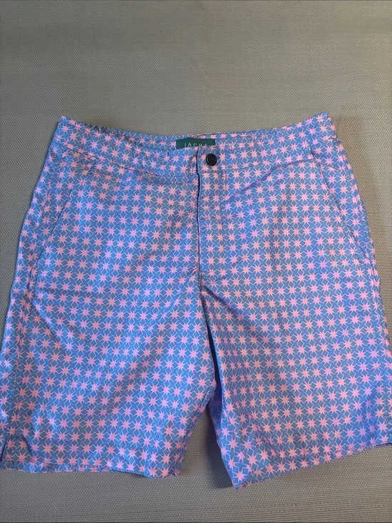 Jachs Pink & Blue Geometric Men's Swimsuit sz S NWOT
