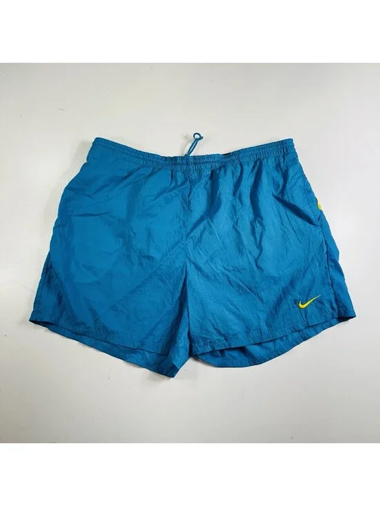 Nike Vintage Swimming Trunks Blue Big Swoosh Men’s Size XL