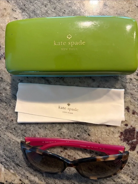 kate spade Tortoise Frame Sunglasses with Hot Pink Temples