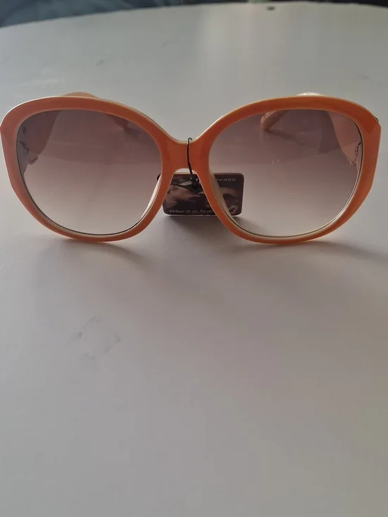 Women's Oversized Peach Sunglasses - Unbranded