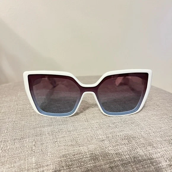 Dior White Frame with Purple Lenses Sunglasses