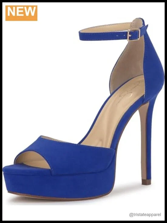 Jessica Simpson Sohilea Platform Peep Toe Stiletto Pumps Faux Suede
