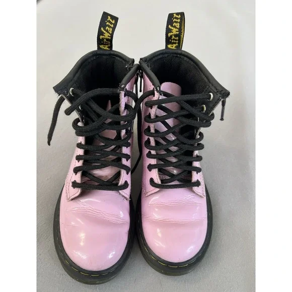 Dr Martens 1460 J Pink‎ Patent Leather Ankle Boots Youth Kids Size 12 US