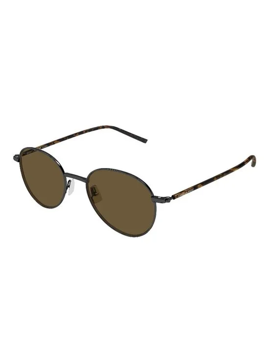 New Saint Laurent Unisex Sunglasses Silver Brown Lens Metal Frame SL 865 004 50