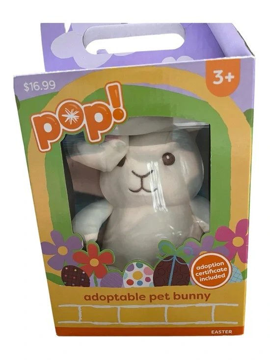 Pet Bunny Rabbit -POP! White Adoptable Plush Pet Bunny. NWOT