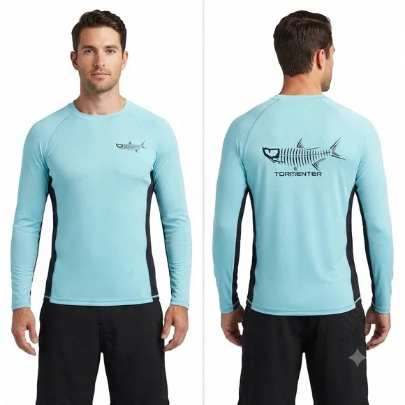 Tormenter Fishing Rash Guard Shirt Mens Medium Rash‎ Guard Long Sleeve SPF 50