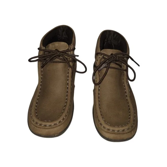 Kenneth Cole Reaction Boots Kids 12 Brown Driving Dawson Chukka Leather Moccasin