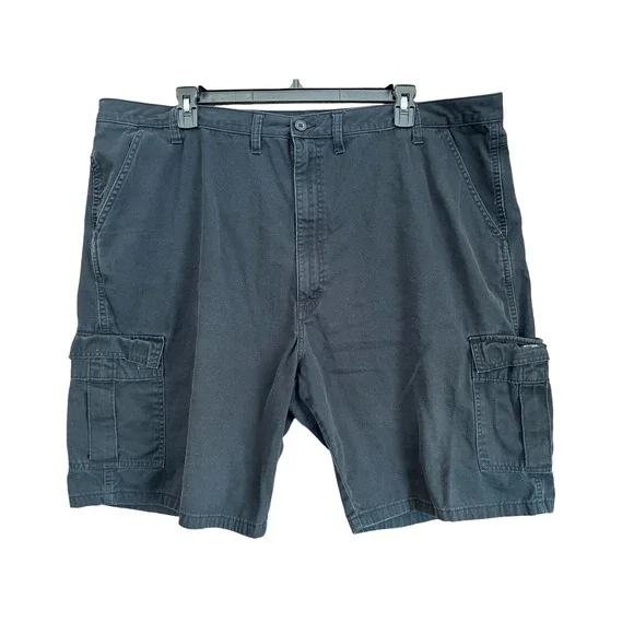 Wrangler Mens 46 Black Cargo Shorts Cotton Outdoor Hiking Fishing Casual
