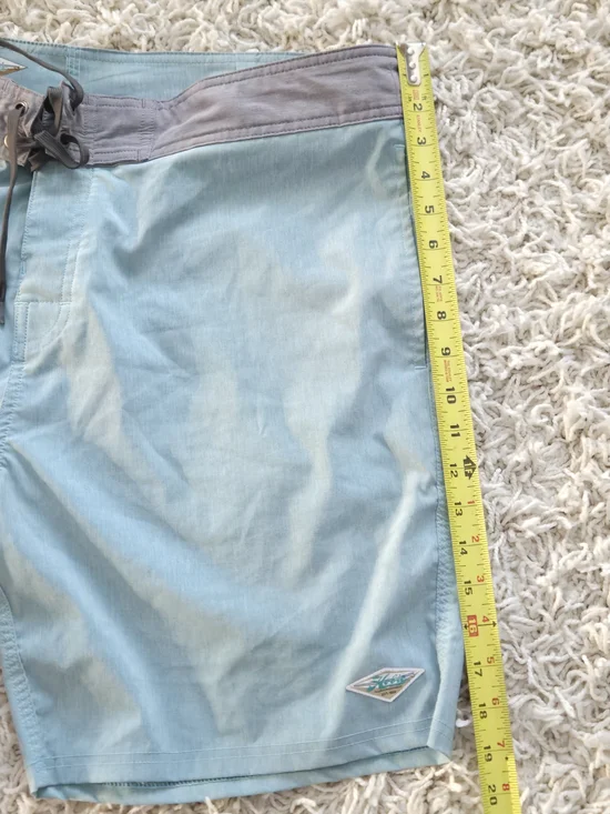 Like New Hobie Mens's Light Green Swim Board Shorts with Gray Waistband