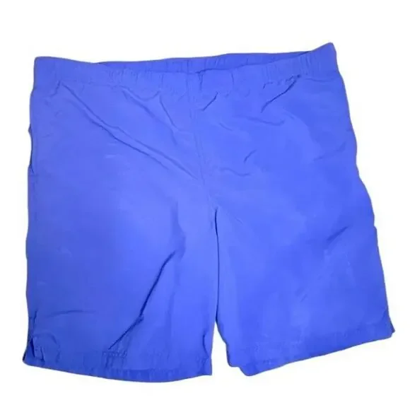 Lands' End Men's Size Large 36/38 Swim Trunks Lined Blue Drawstring