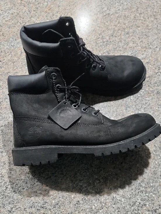 Jr Timberland® Premium 6-Inch Waterproof Boot Size 7 Black Nubuck