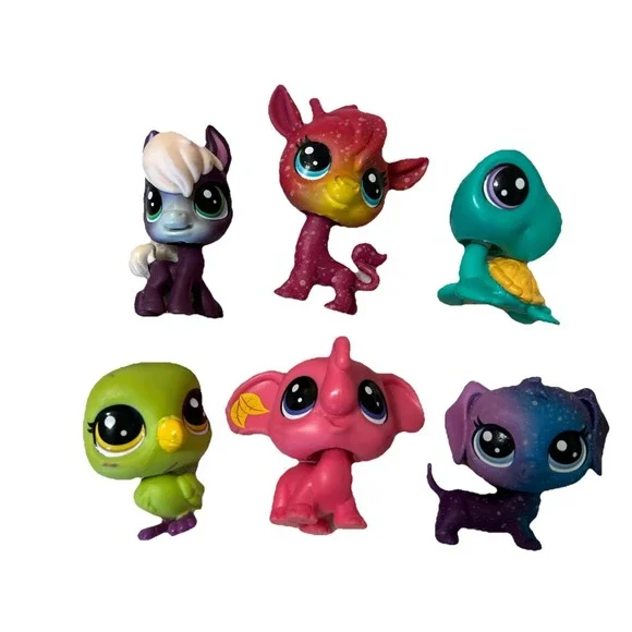 Littlest Pet Shop LPS‎ Lot Of Six Bird Elephant Dog Turtle Giraffe Horse