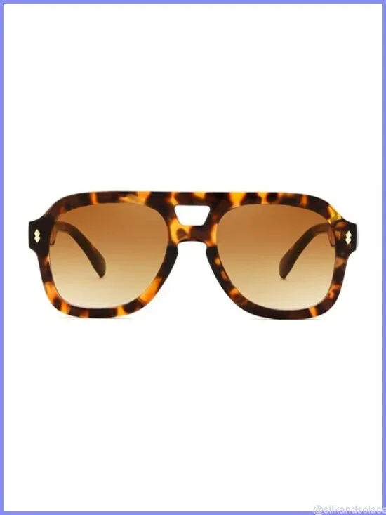 Retro Thick Aviator Sunglasses Square Pilot Full Frame UV Protection