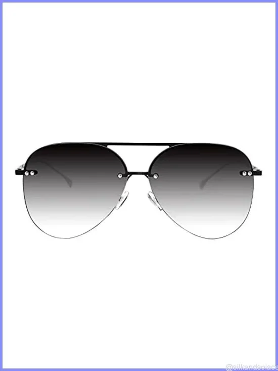 Rimless Aviator Sunglasses Oversized Gradient Mirrored UV400