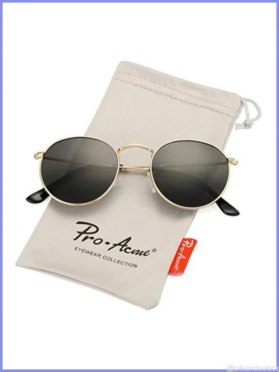 Small Round Metal Polarized Sunglasses Retro Designer Style UV400 50mm