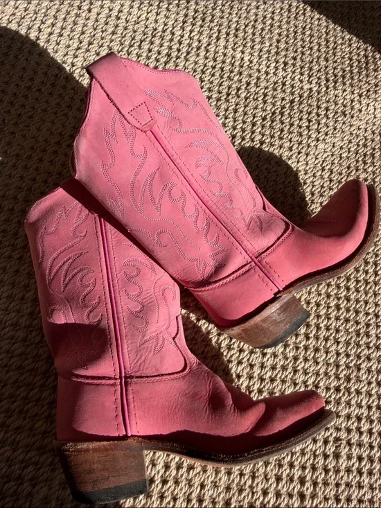 Old West Pink Kids Western Boots size 12.5