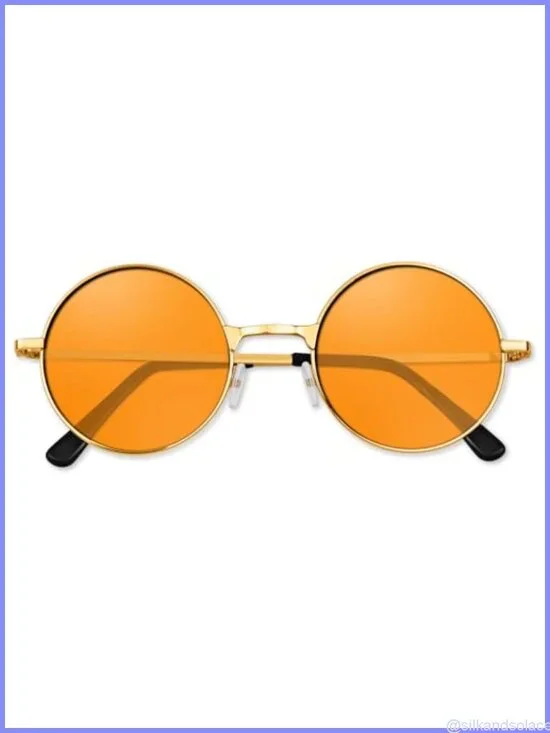 Round Hippie Sunglasses 70s Retro Party Costume Metal Frame 48mm