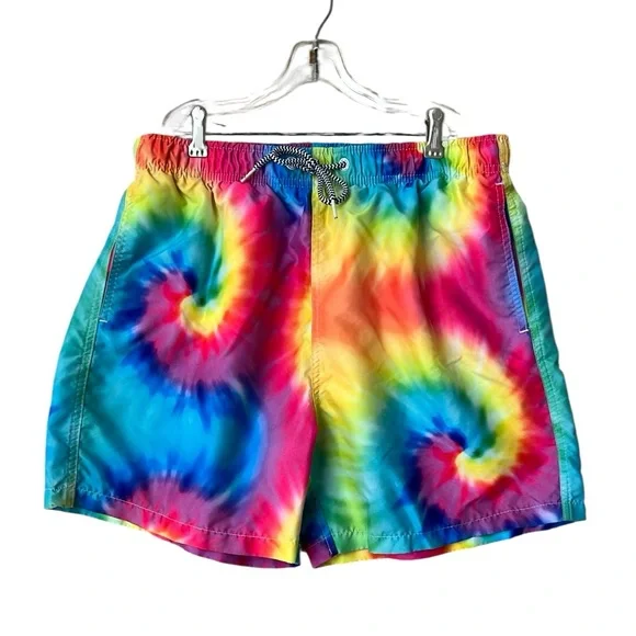 Boardies Apparel‎ Men’s Rainbow Tie Dye Swim Trunks Board Shorts Beach Summer M