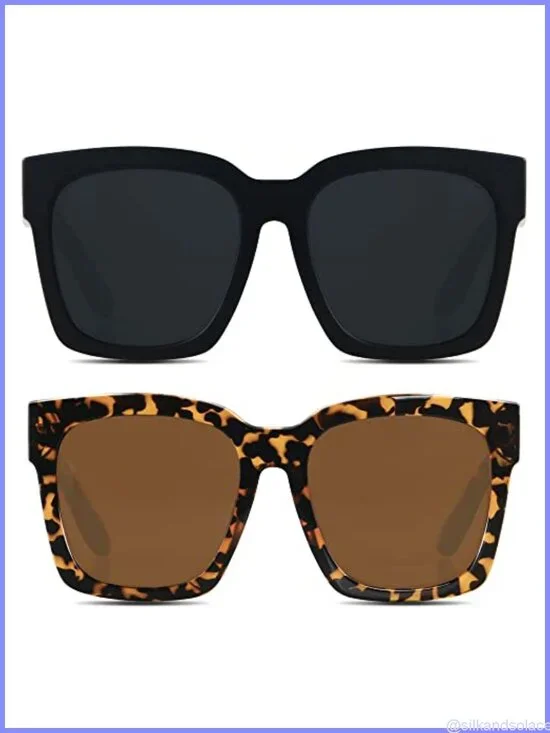 Oversized Square Sunglasses UV400 Full Frame Women Wide Face Shades