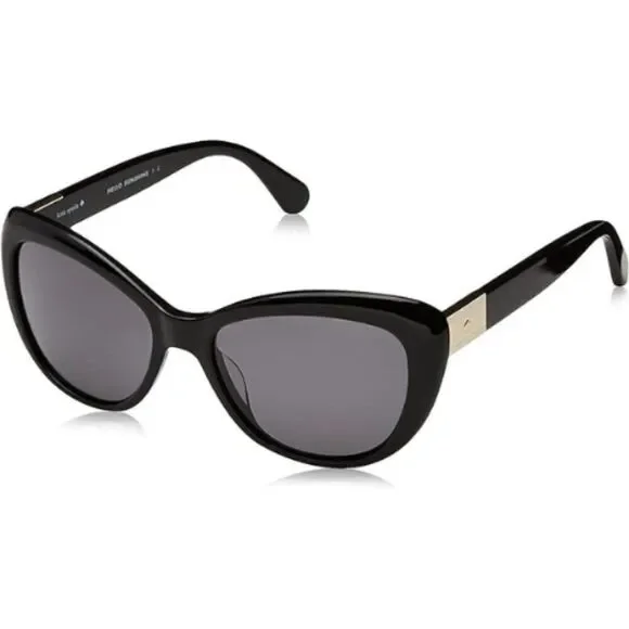 Kate Spade New York Women's Black Emmalynn Cat Eye Sunglasses- EMMALYNN/S 807M9