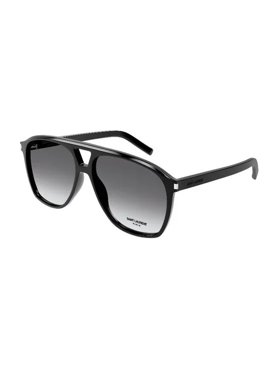 New Saint Laurent Women's Sunglasses Black Square Grey Lens Acetate Frame SL 596
