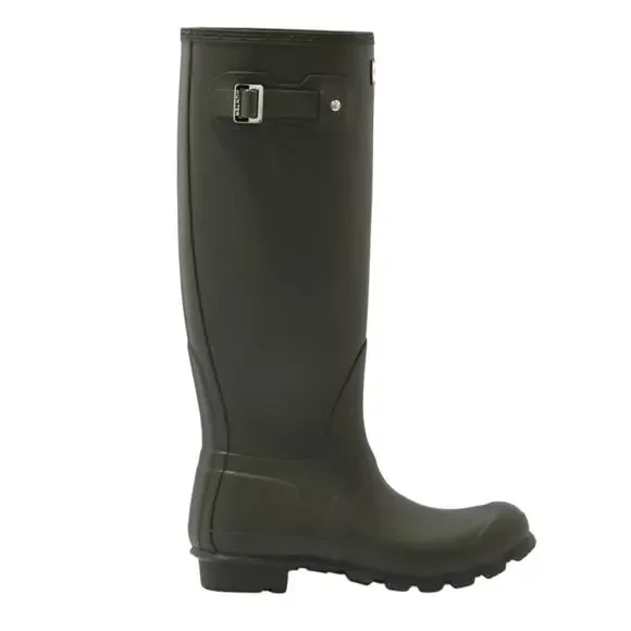 HUNTER Original Tall Kid's Rain Boots In Dark Olive Size 1