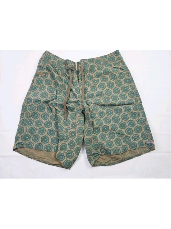 Patagonia Board Shorts Wavefarer Geometric Green Brown Style Men's Size 34