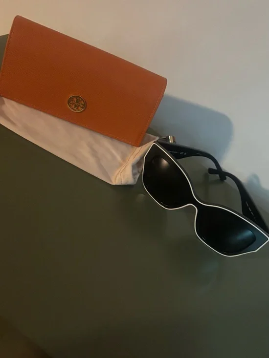 Tory Burch Black Sunglasses with White Trim