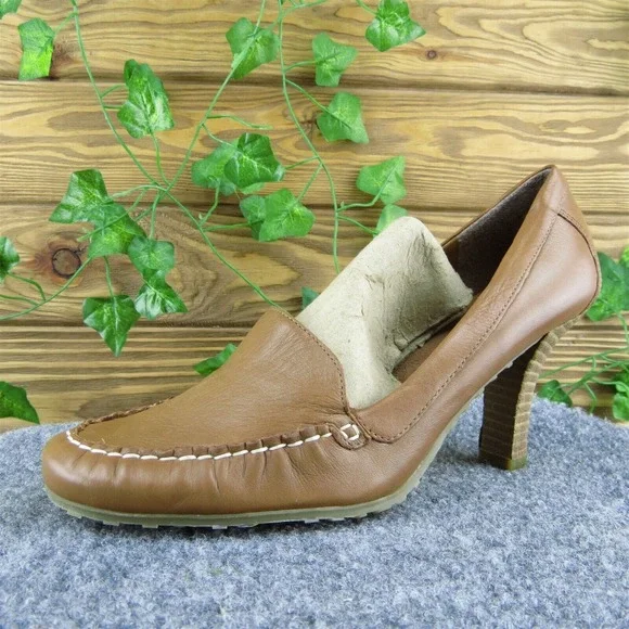 Bandolino Erica Women Pump‎ Heel Shoes Brown Leather Size 7.5 Medium