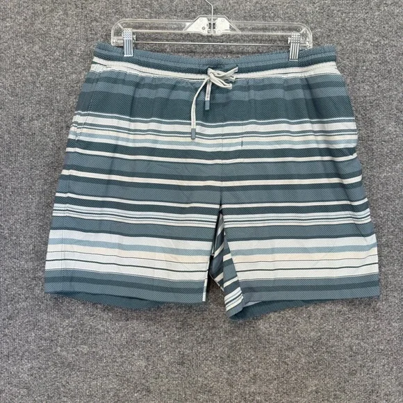 Faherty‎ Board Shorts Mens XL Blue Striped Quick Dry Stretch Shorelite Trunks