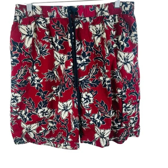 Sonoma Tropical Blue and Maroon Men's Swim‎ Trunks, Size Large